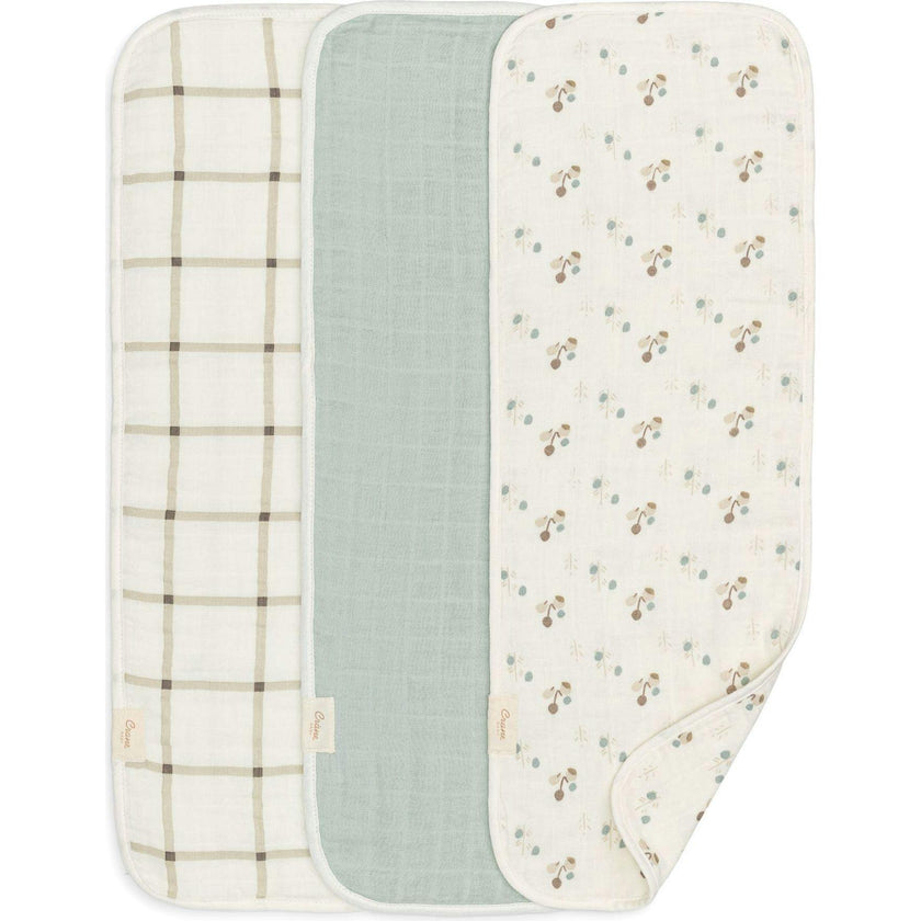 Organic Cotton 3-Piece Poppy Burp Cloth Set
