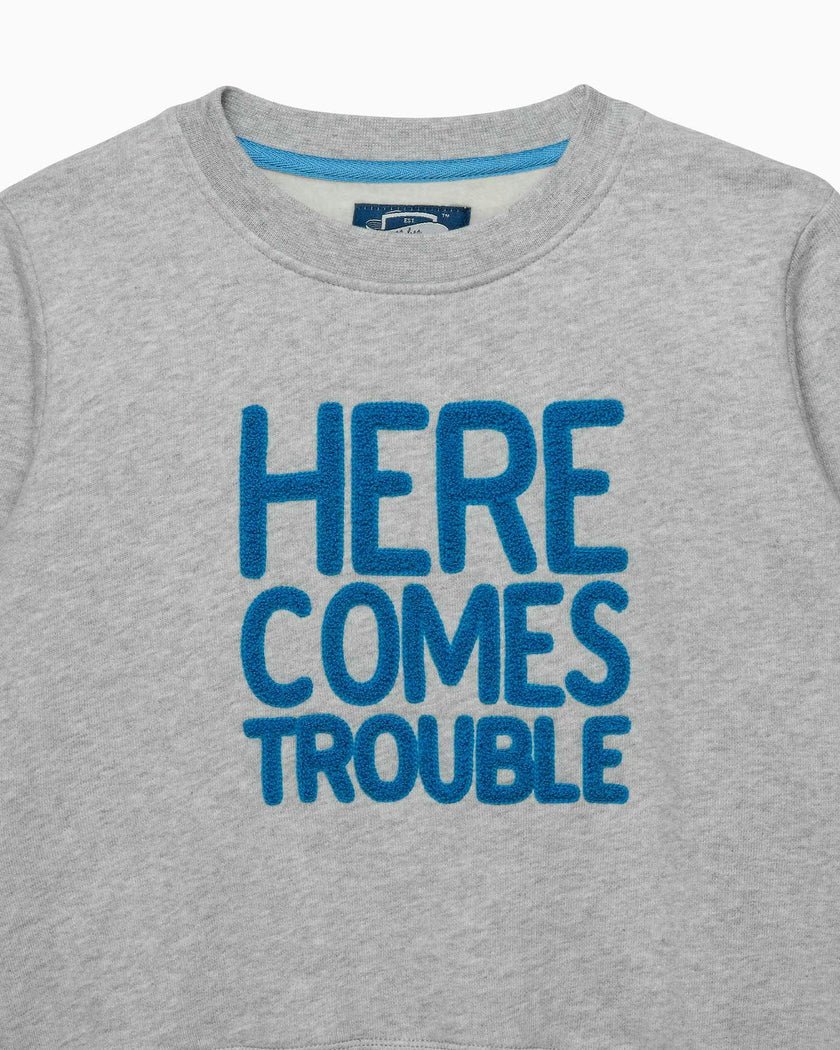 Here Comes Trouble Sweatshirt in Grey Marl