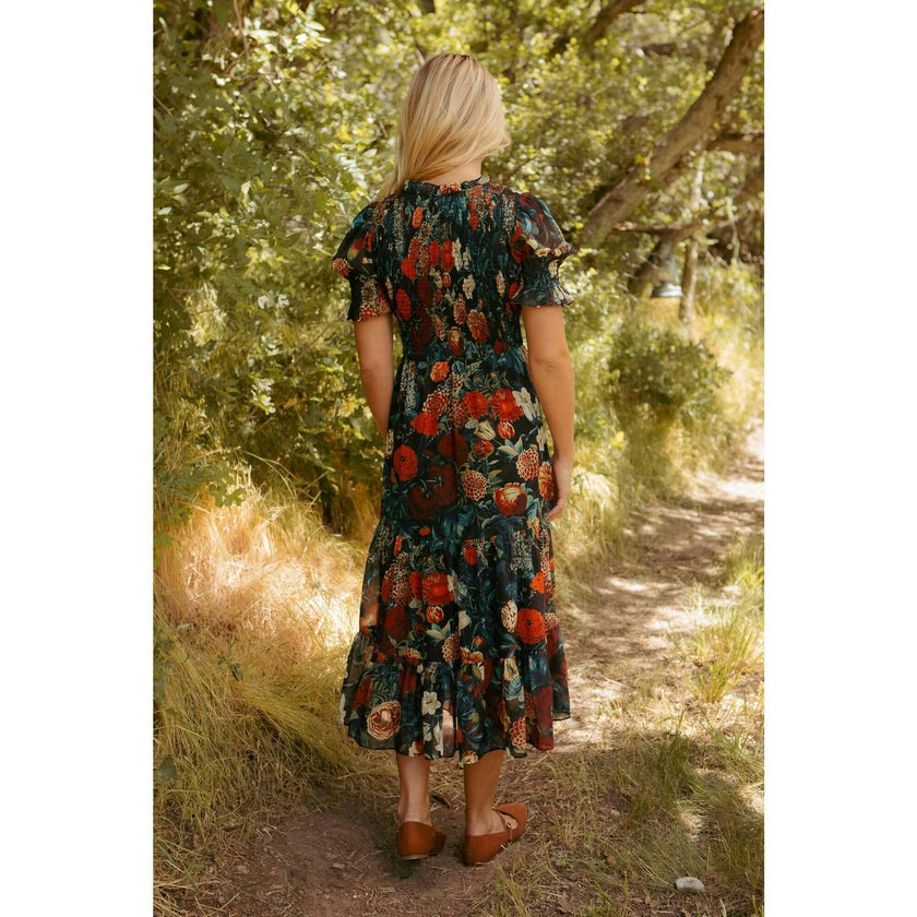 Cordelia Dress in Moody Floral