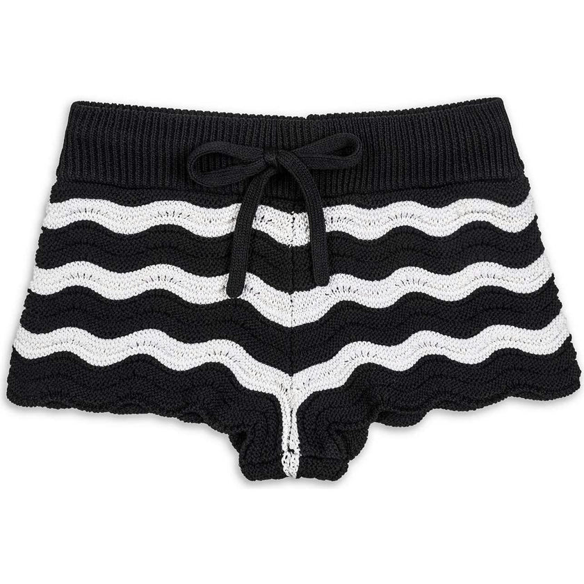 Eliora Crochet Knit Short - Black and White