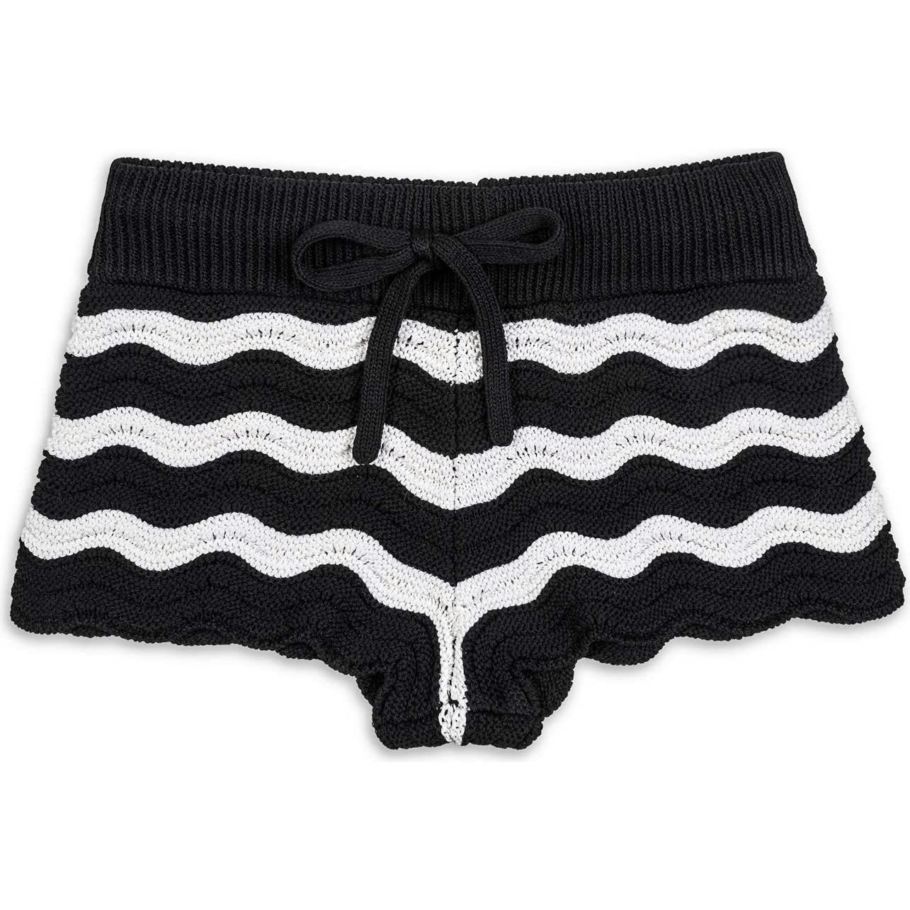 Eliora Crochet Knit Short - Black and White