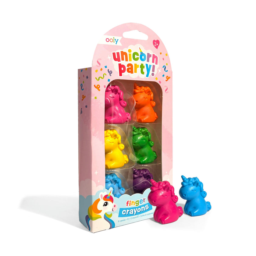 Unicorn Party Finger Crayons - Set of 6
