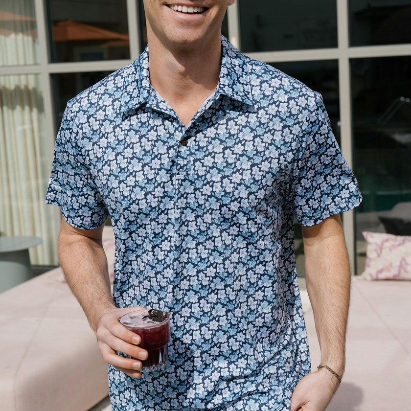 The Azaleas - Navy Golf Shirt