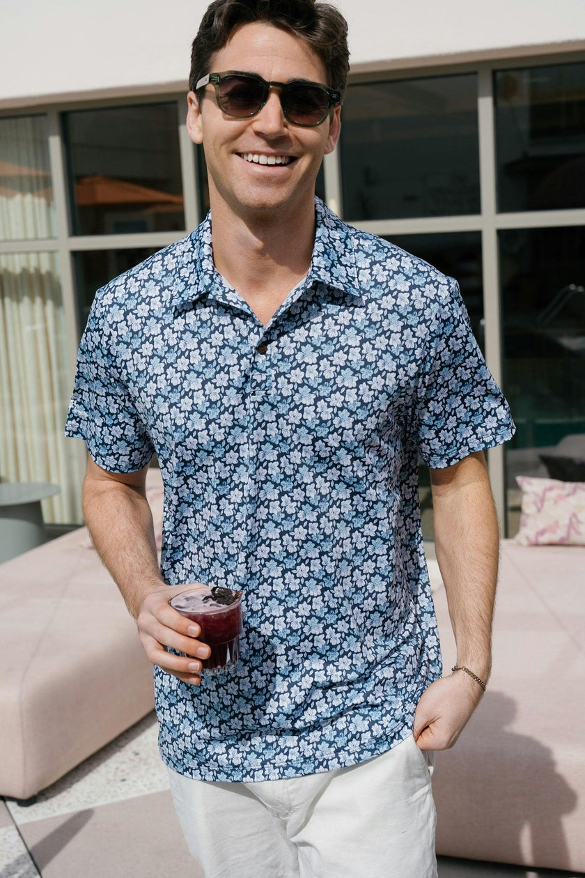 The Azaleas - Navy Golf Shirt