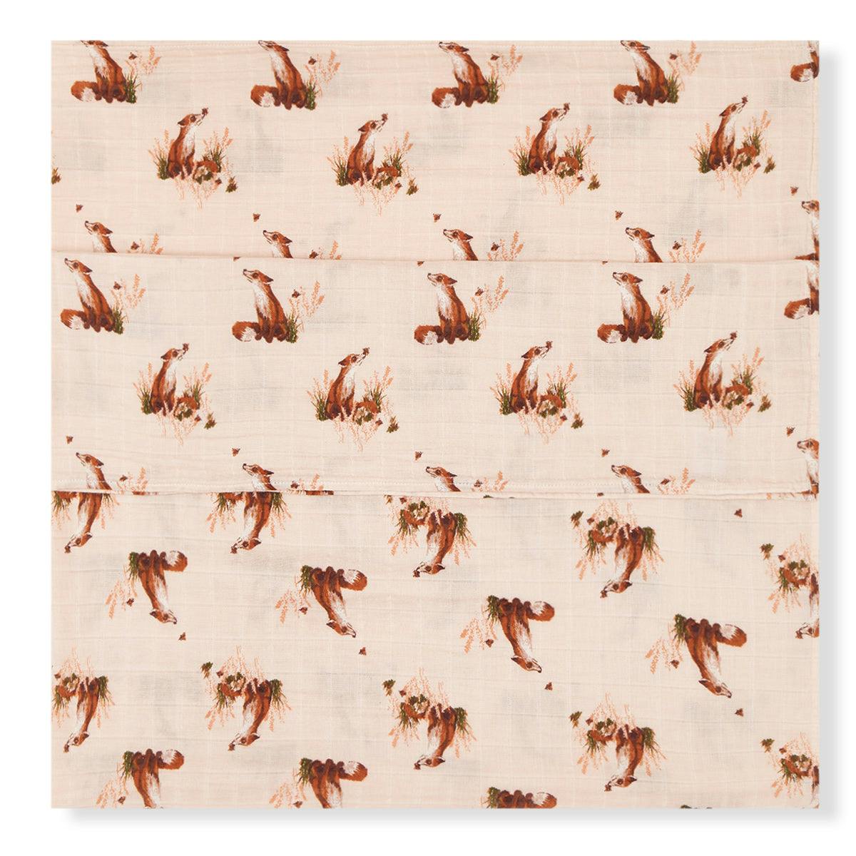 Floral Organic Cotton Muslin Swaddle Blanket