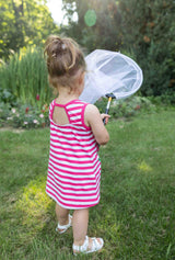Stripe Knit Dress With Flower