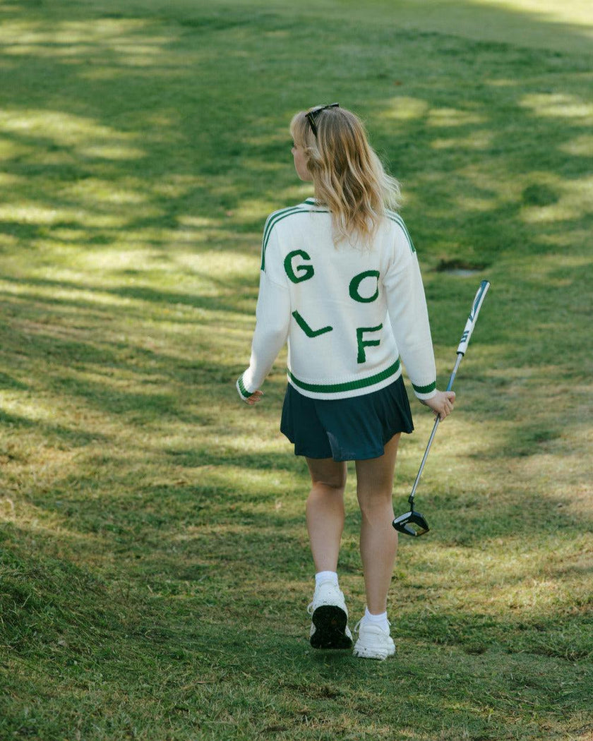 Emily Varsity Cardigan - Golf