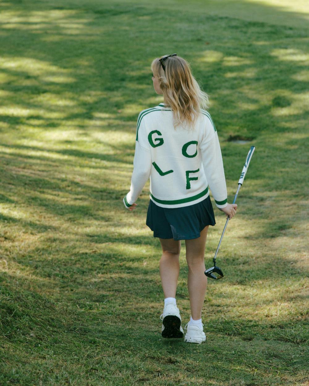 Emily Varsity Cardigan - Golf