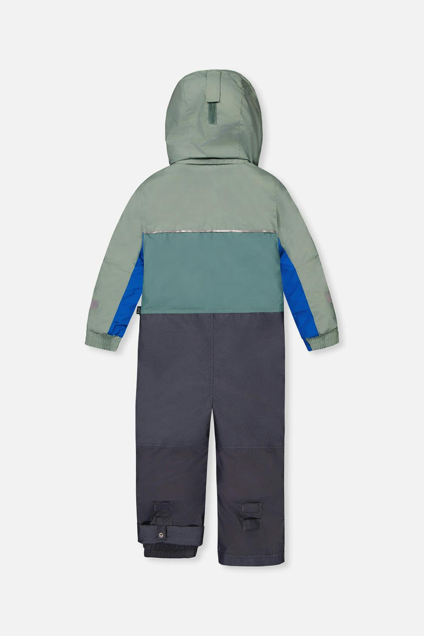 Kids One Piece Play Snowsuit Sage Green And Grey