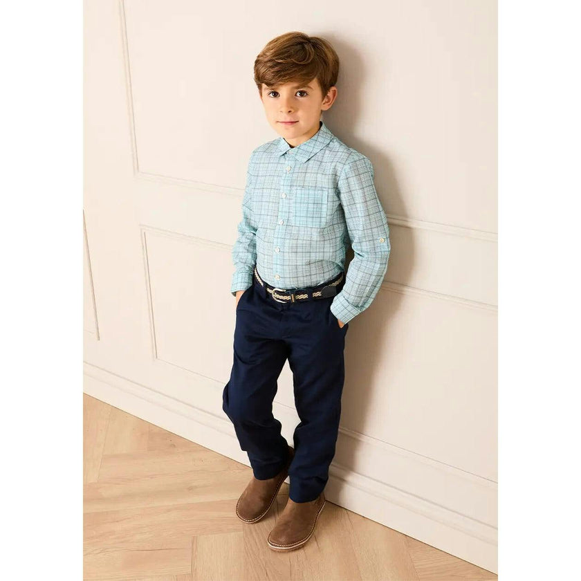 George Check Long Sleeve Shirt in Blue (12mths- 10yrs)