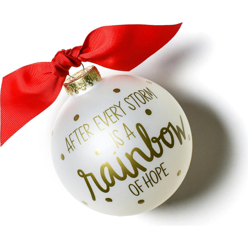 Rainbow of Hope Glass Ornament