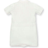 4 Piece Cable Shortie Romper, White