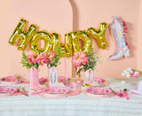 Packed Party Confetti and Fringe Cowboy Boot Mylar Balloons Set of 2 - 21-Inch Pink Boot-Shaped Balloons with Confetti Fill and Shiny Fringe Detailing