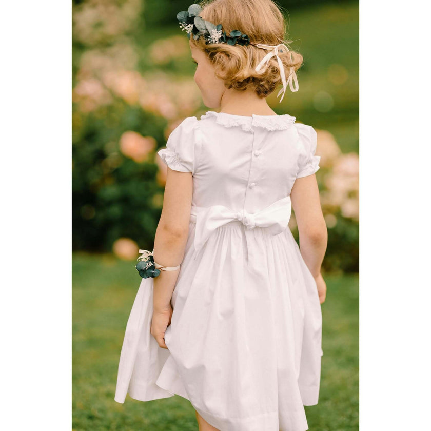 Antoinette Ceremony White Smocked Girl Dress