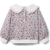 Ditsy Floral Collar Sweatshirt, White