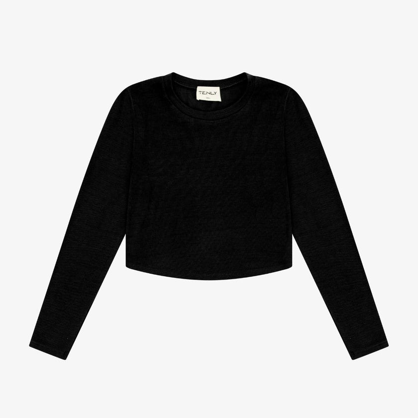 Tenly Rayon Rib Curved Hem L/S Top