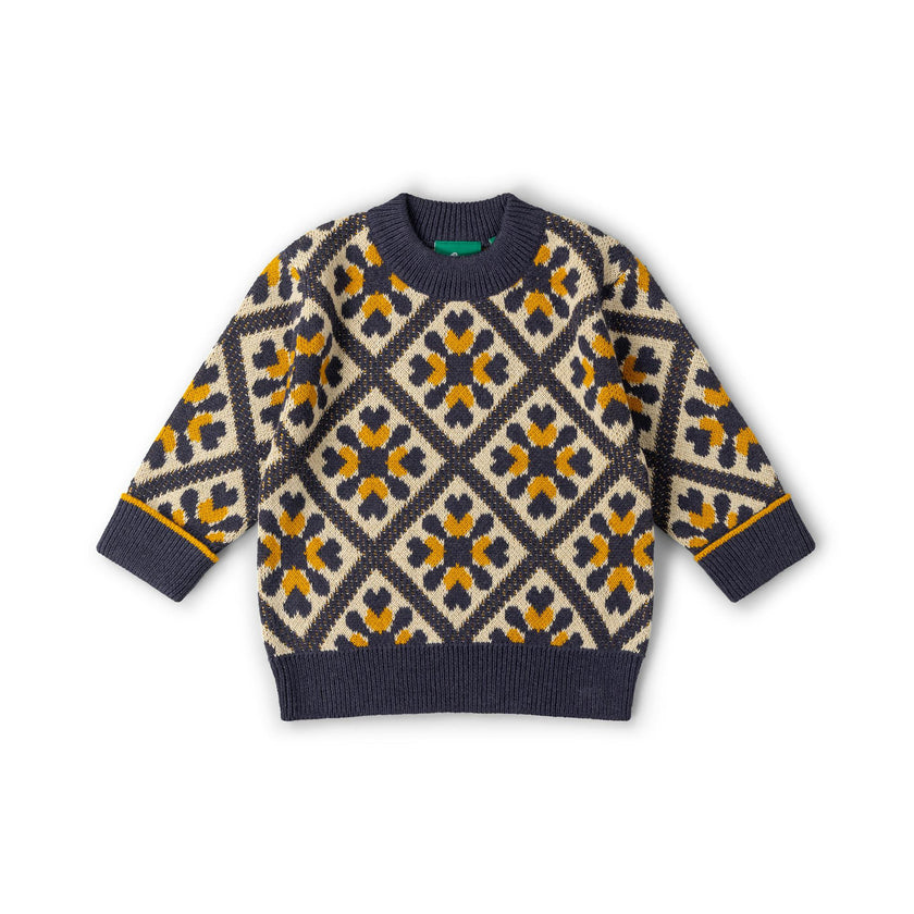Diamond Crochet Snuggly Knitted Jumper, Multi