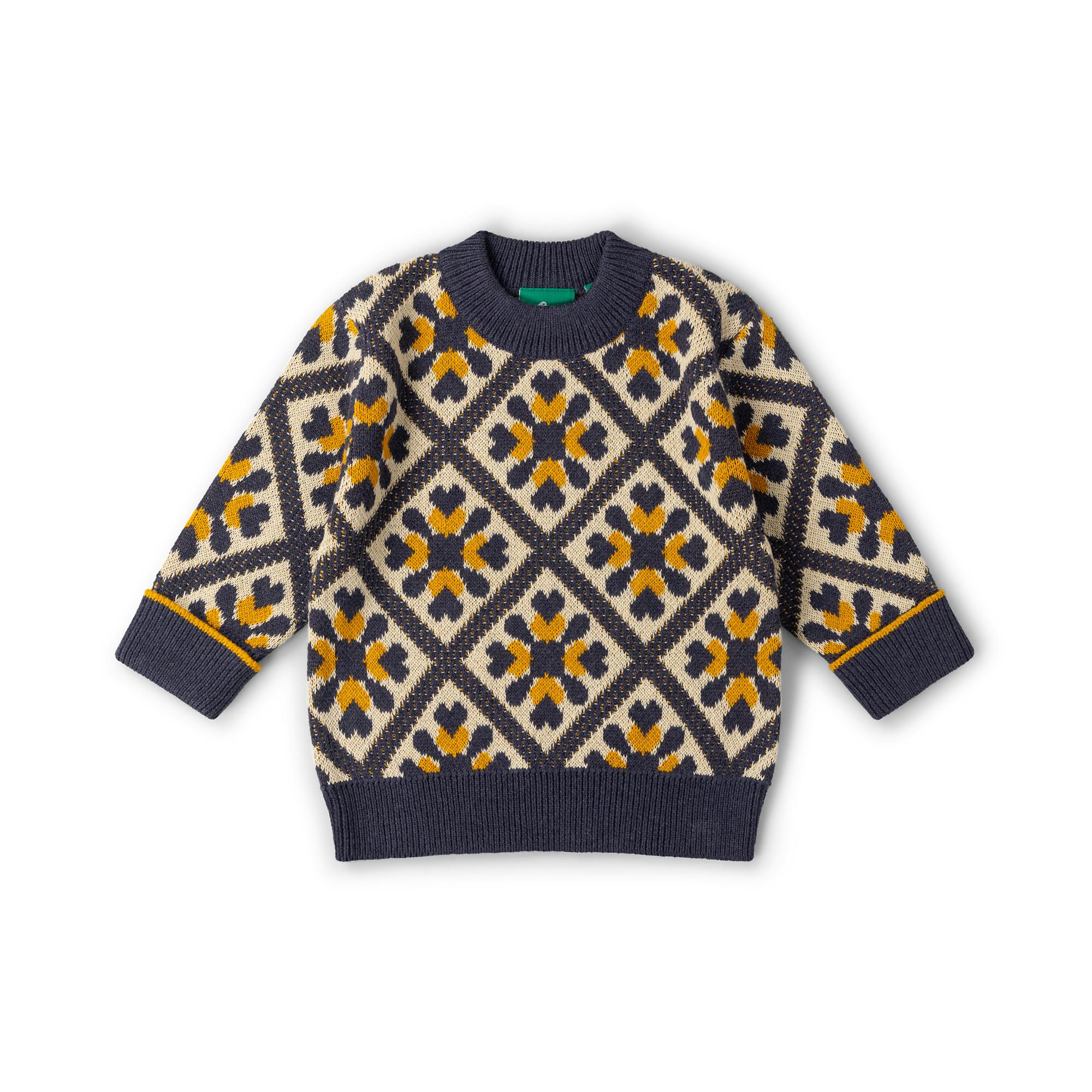 Diamond Crochet Snuggly Knitted Jumper, Multi