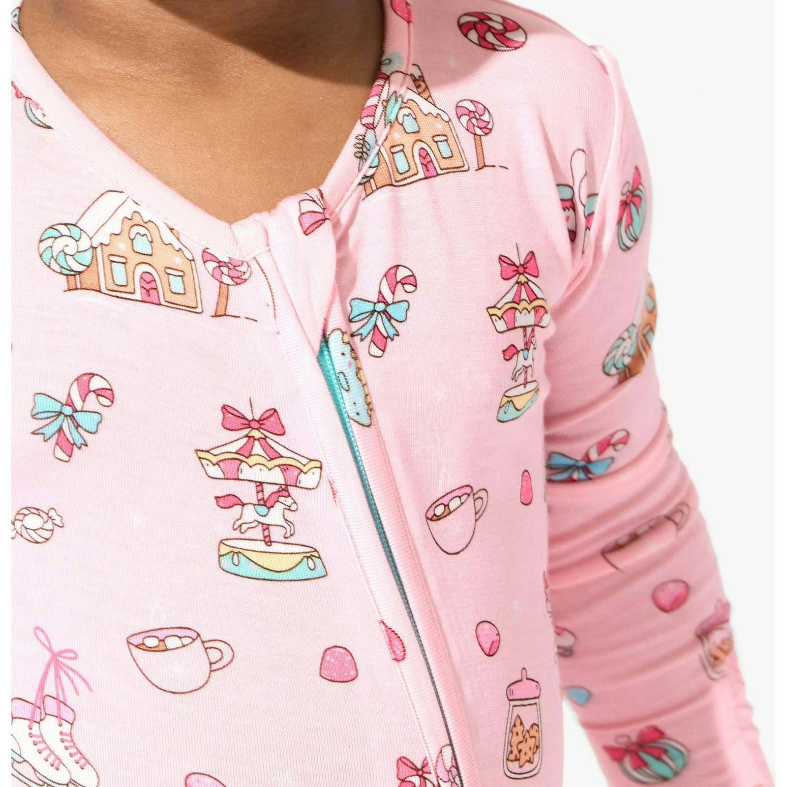 Candy Cane Lane Bamboo Convertible Footie