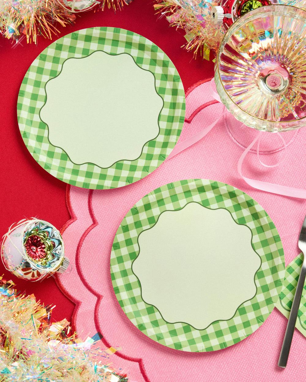 Christmas Cottage Plates - 10 paper plates, 7in