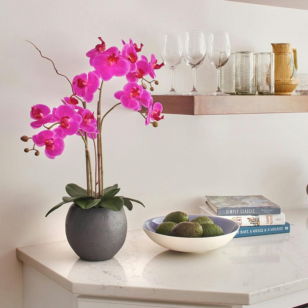 Artificial Pink Double Stem Orchid