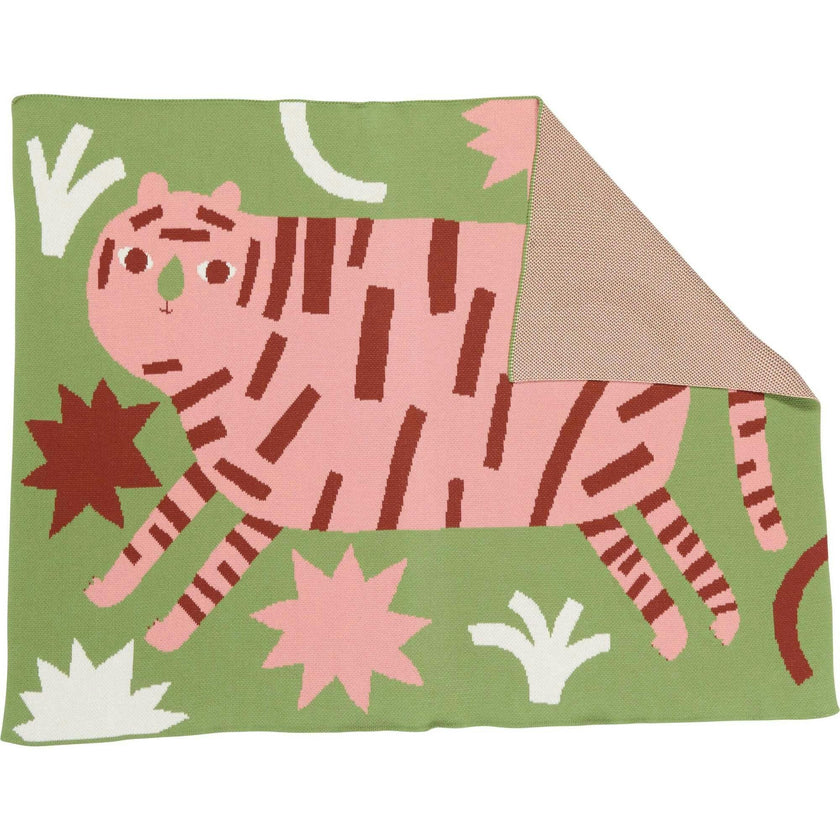 Surprised Tiger Knit Midi Blanket