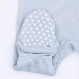 Solid Niagara Mist Rib - 2 Way Zipper Footie