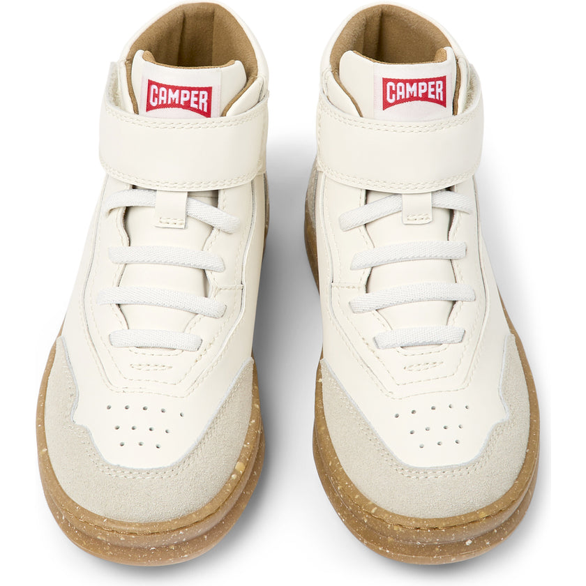 Runner Four Leather Ankle Velcro Nubuck Sneakers, White