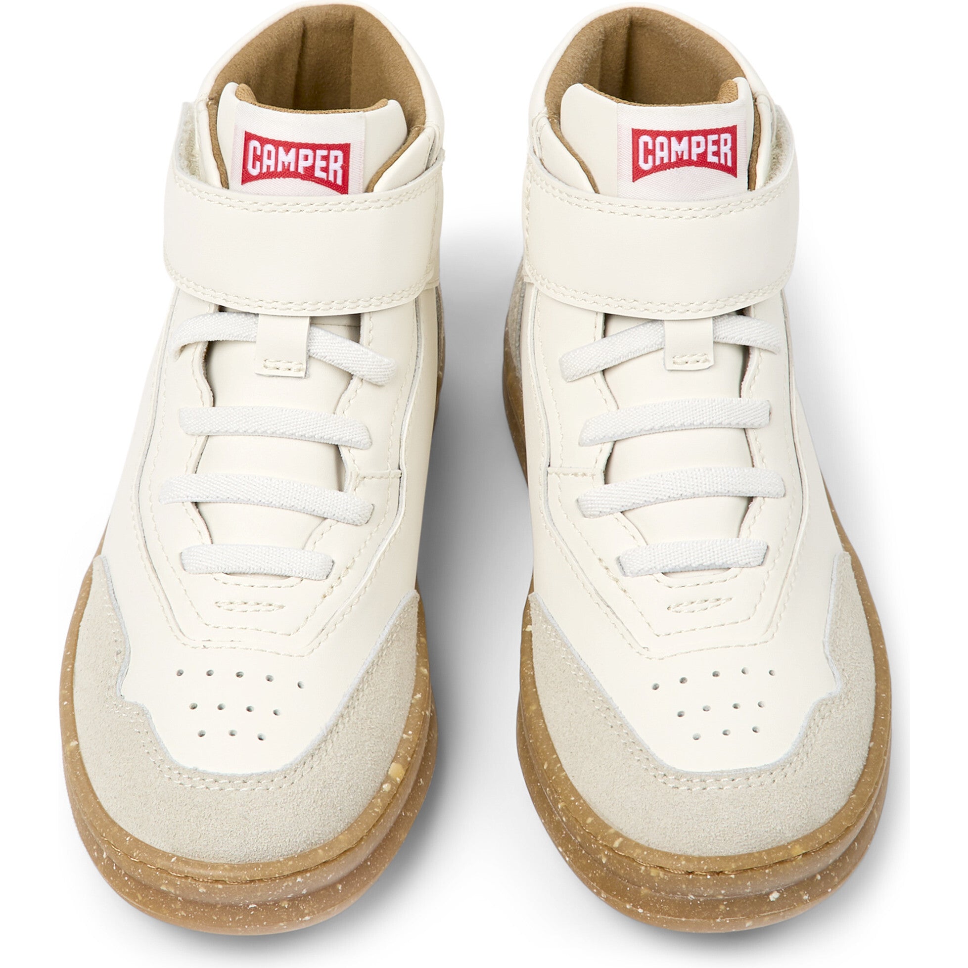 Runner Four Leather Ankle Velcro Nubuck Sneakers, White