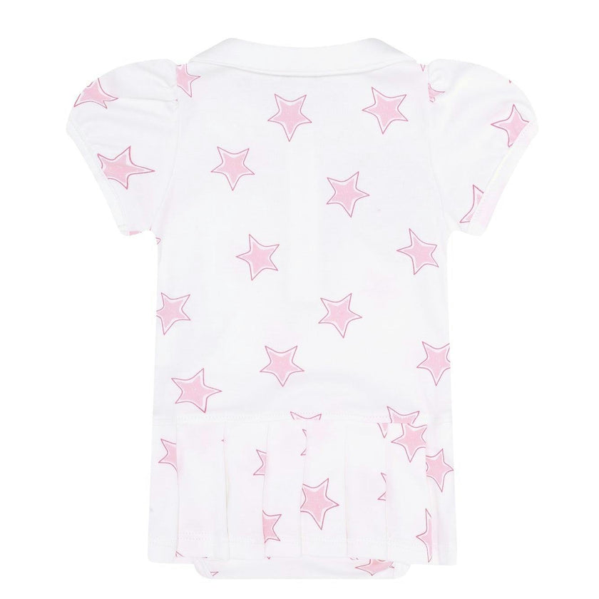 Pink Stars Print Onesie Dress