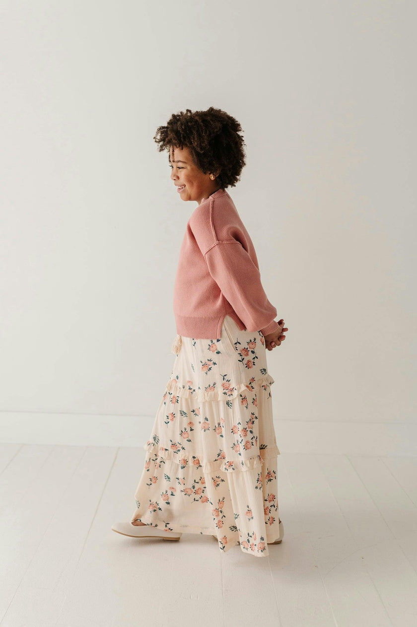 Girls Soft Fit Sweater in Terra Rose