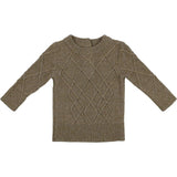 Chunky Cable Knit Ribbed Collar Sweater