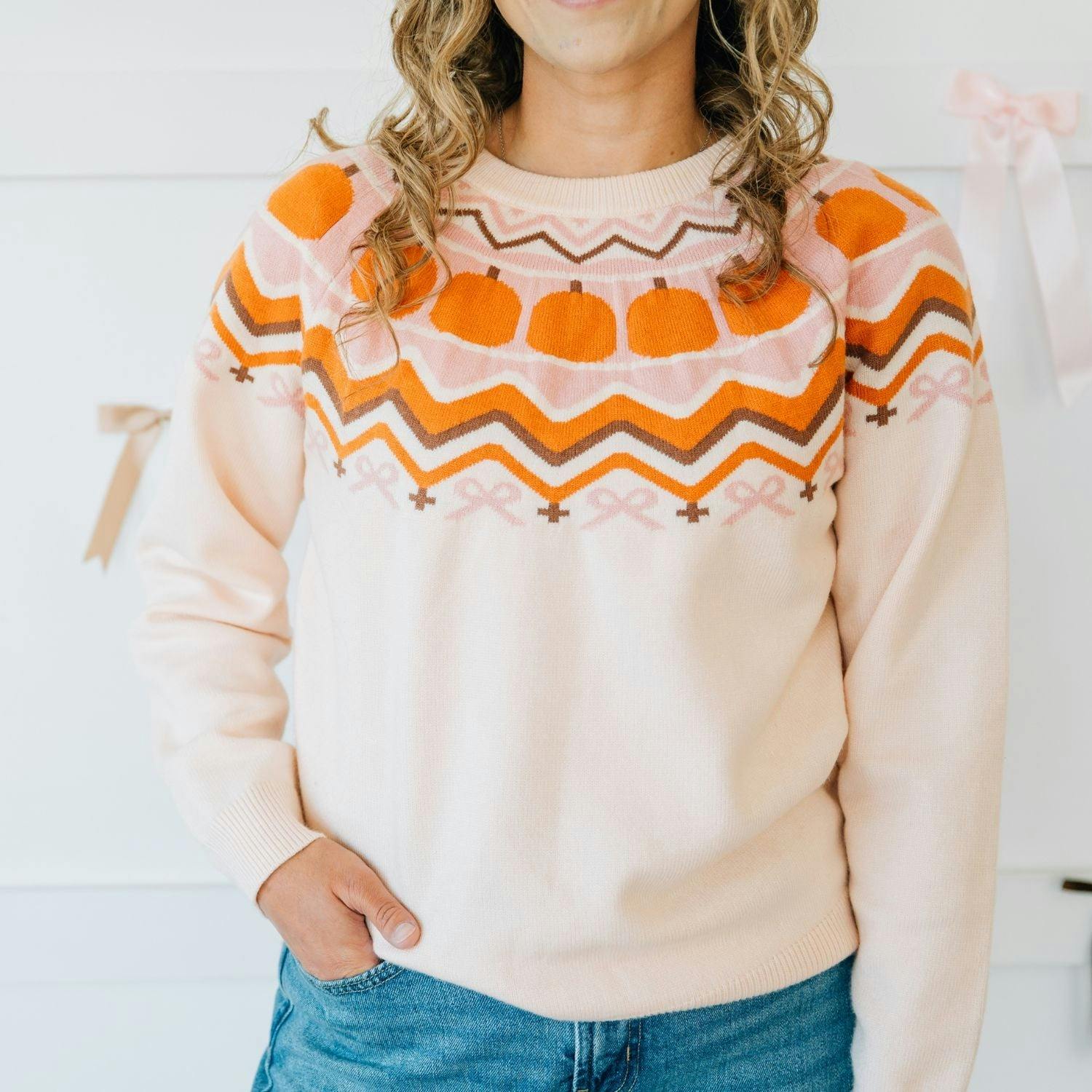 Pumpkin Fair Isle Women's Sweater