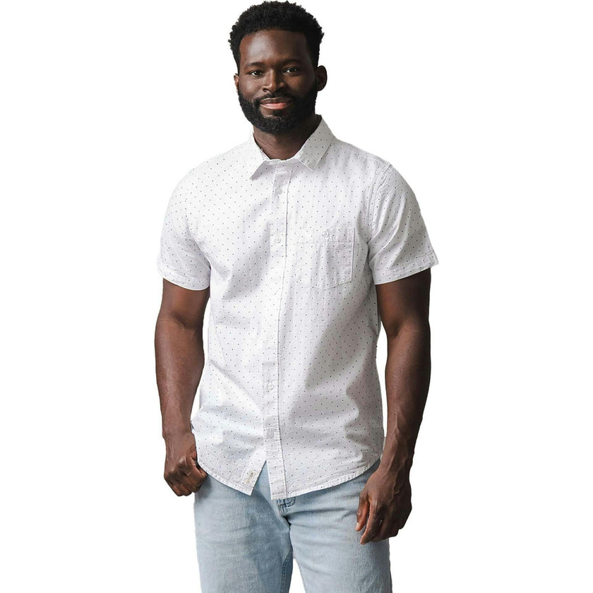 Organic Short Sleeve Seersucker Shirt, White