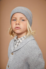 The Light Grey Mouline Merino Cashmere Cardigan