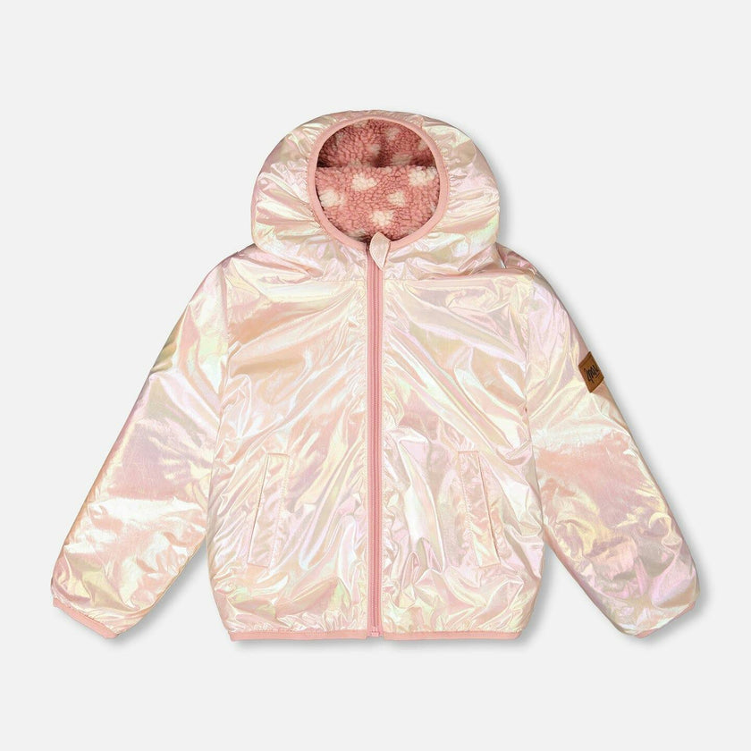 Reversible Mid-Season Sherpa Jacket Pink Heart