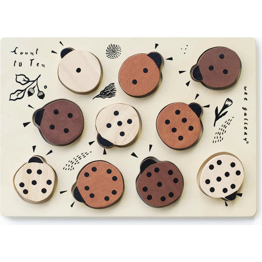 WOODEN TRAY PUZZLE - COUNT TO 10 LADYBUGS