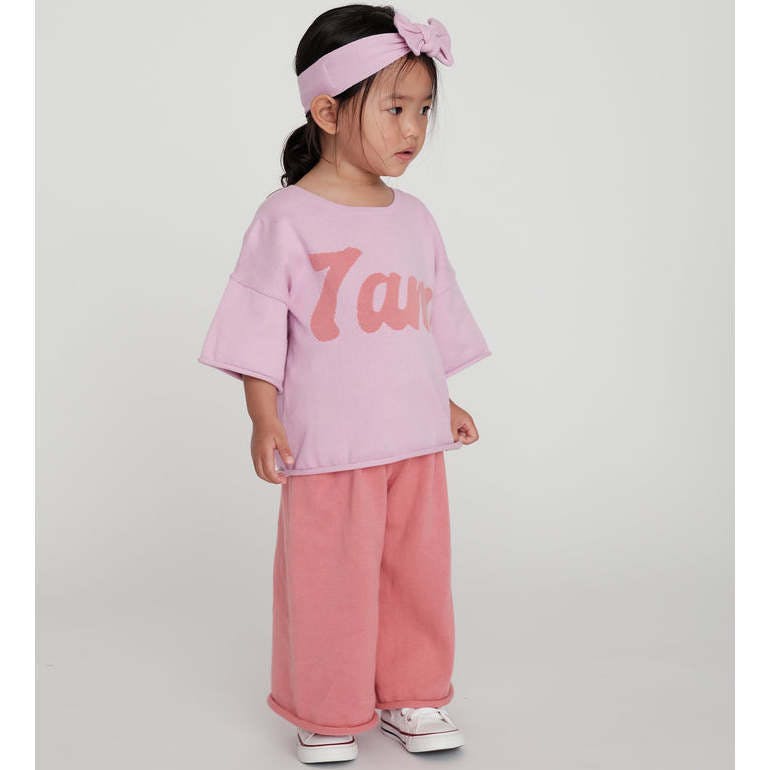 Baby Girls My Boxy Cotton Rolled Edge Wide Leg Pants