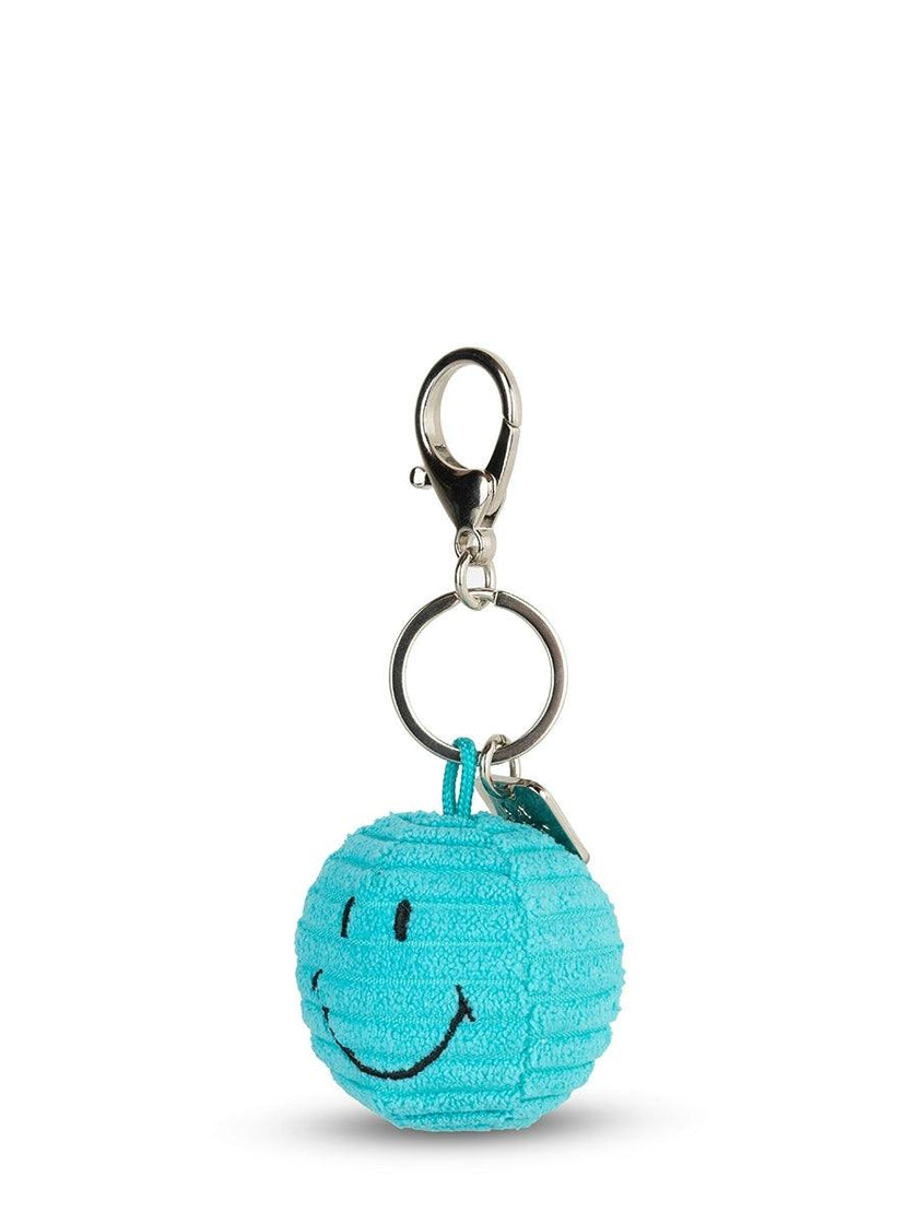 Smiley Keychain ECO Corduroy Teal - 2"