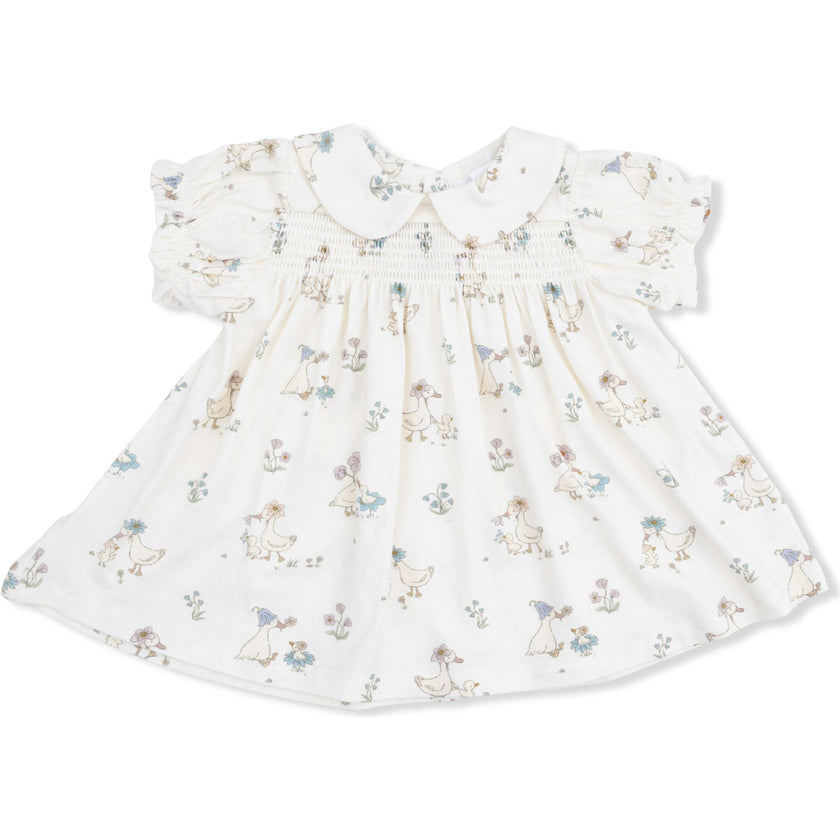 Flower Ducklings - Smocked Dress Set with Headband