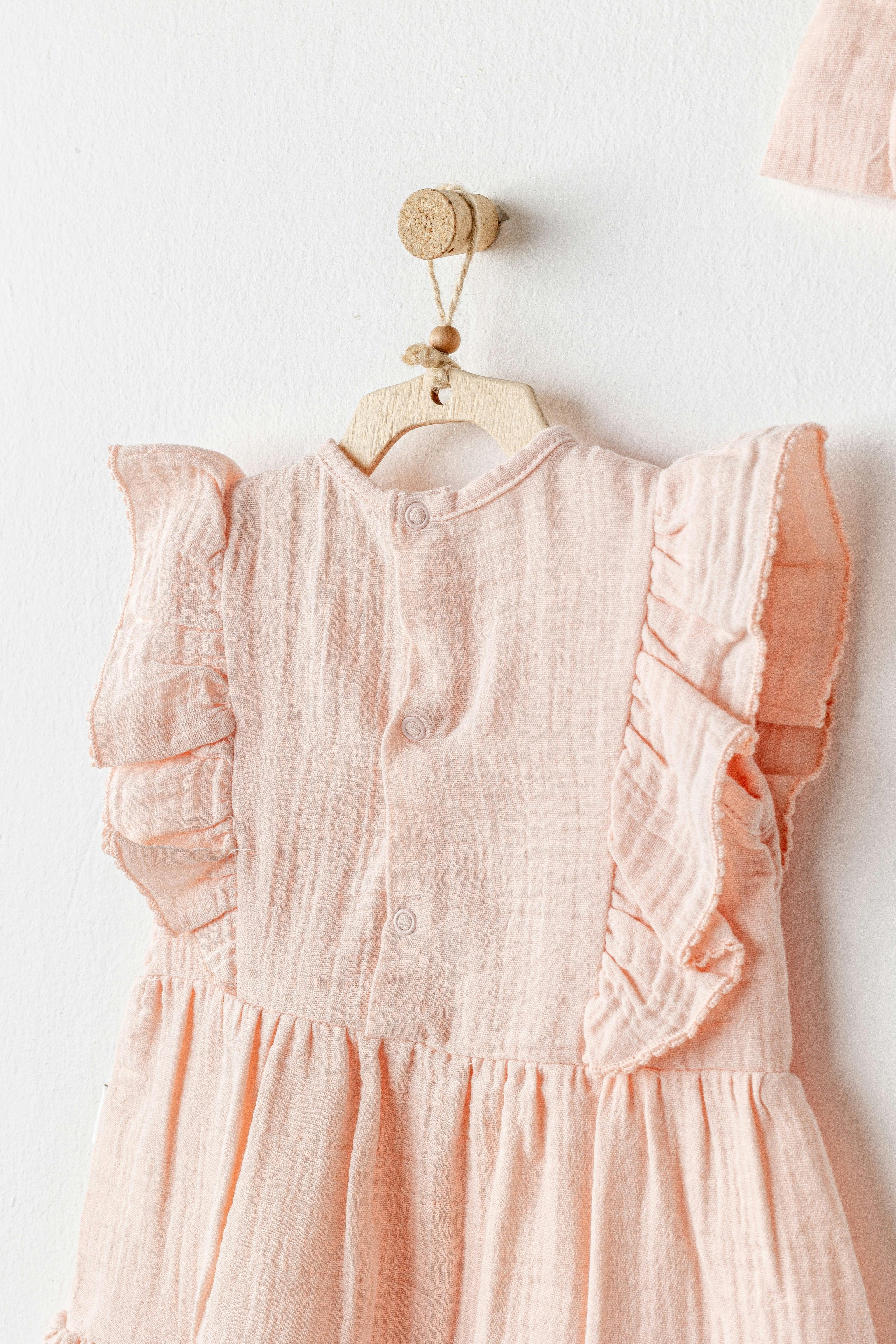 Salmon Love Family Muslin Dress Band Set