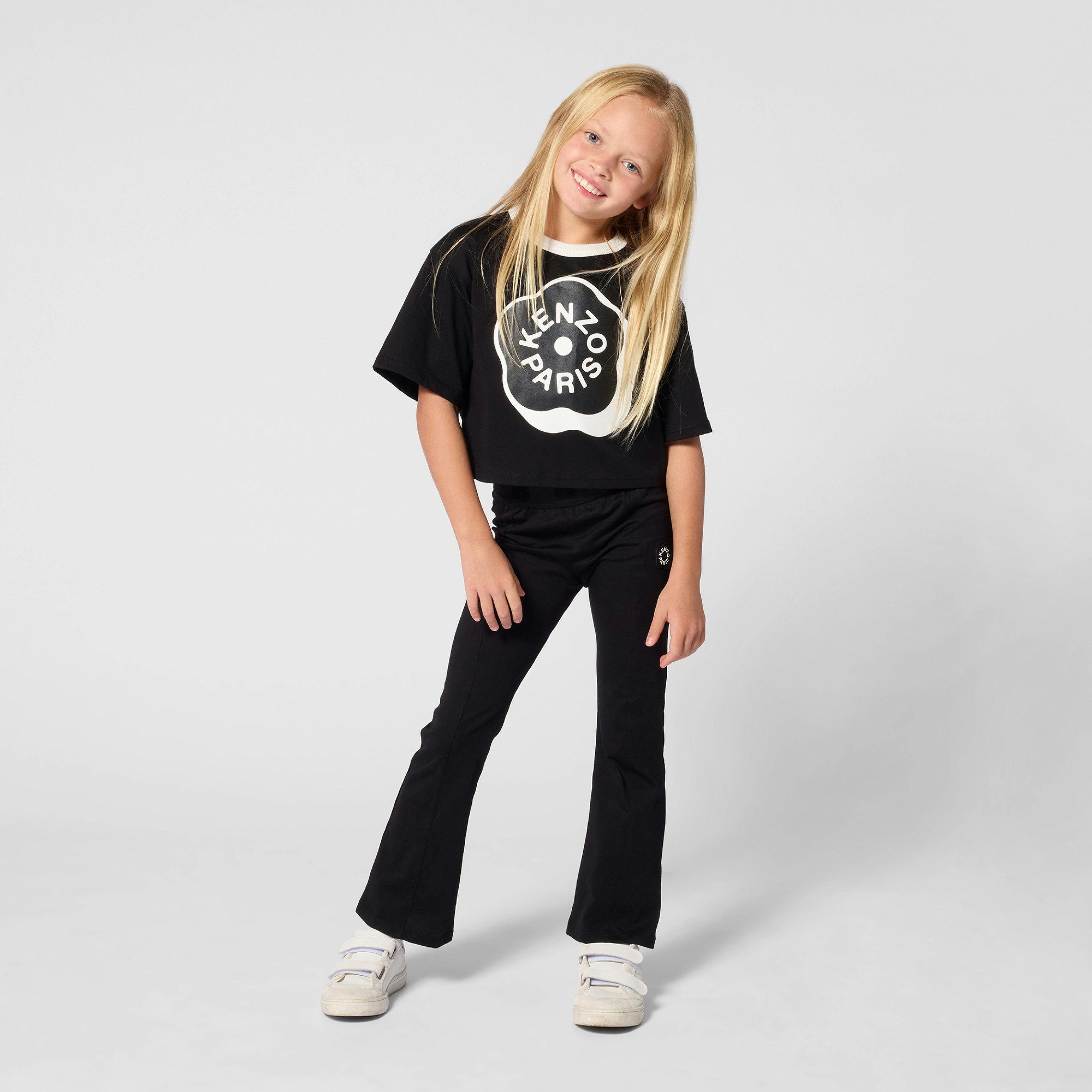 Black Cropped Logo T‑Shirt