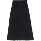 Organic Rib Knit Sweater Midi Skirt, Black
