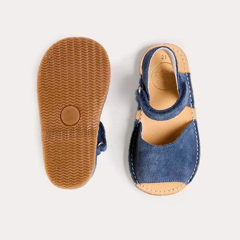 Open Toe Suede Sandals in Navy (21-30EU)