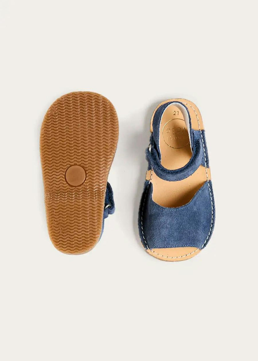 Open Toe Suede Sandals in Navy (21-30EU)