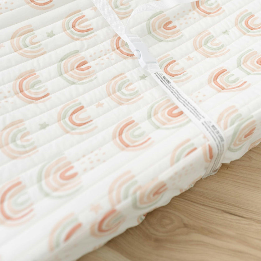 Parker Rainbow Cotton Quilted Change Pad Cover