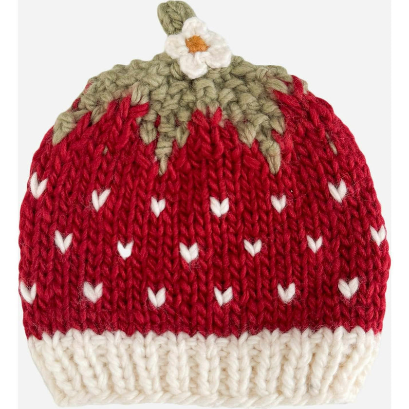 Strawberry Hat, Red and Cream
