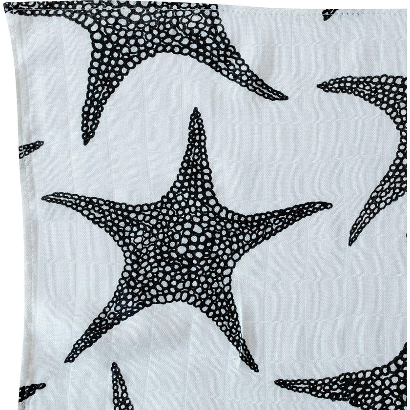 XL Starfish Print Muslin Multi-Purpose Square Blanket