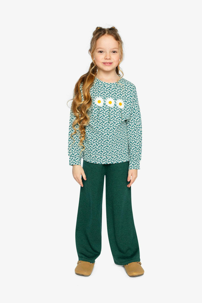 Printed Jersey Long Sleeve T-Shirt Green Floral Print