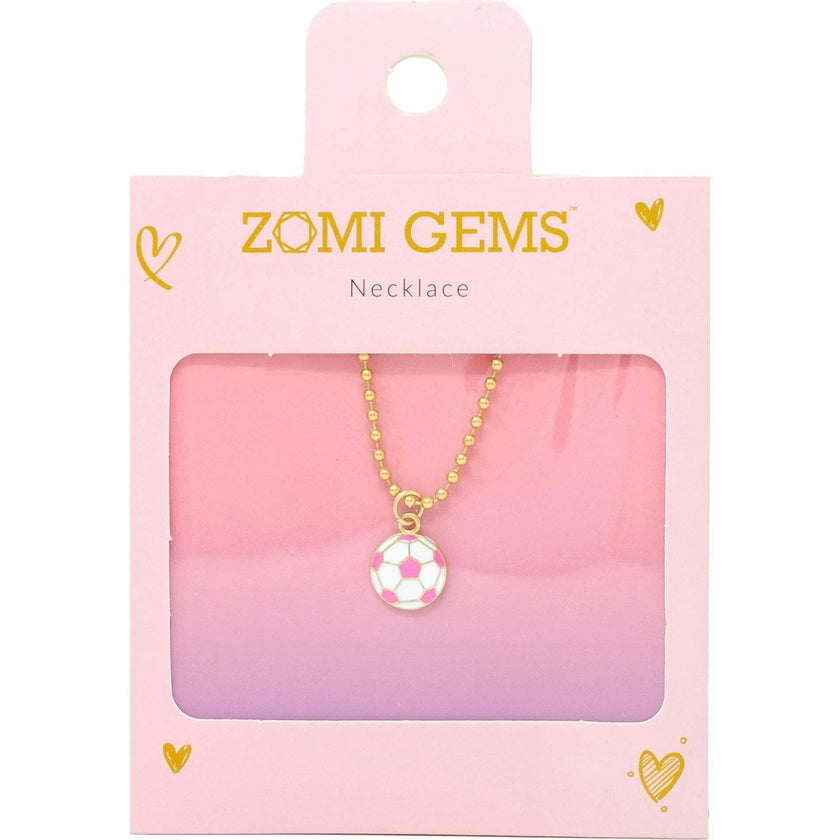 Pink Soccer Ball Necklace